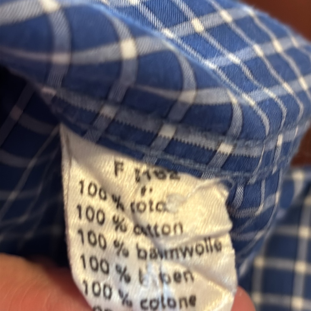 Lacoste Men's Blue Checkered Shirt Size 42 - Picture 7 of 7